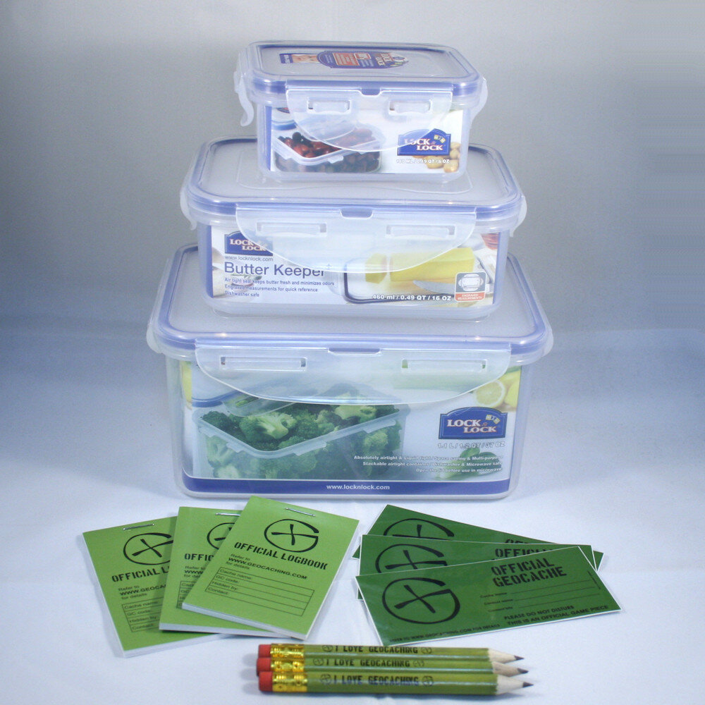 Lock en Lock Triple Cache Container set voor Geocaching