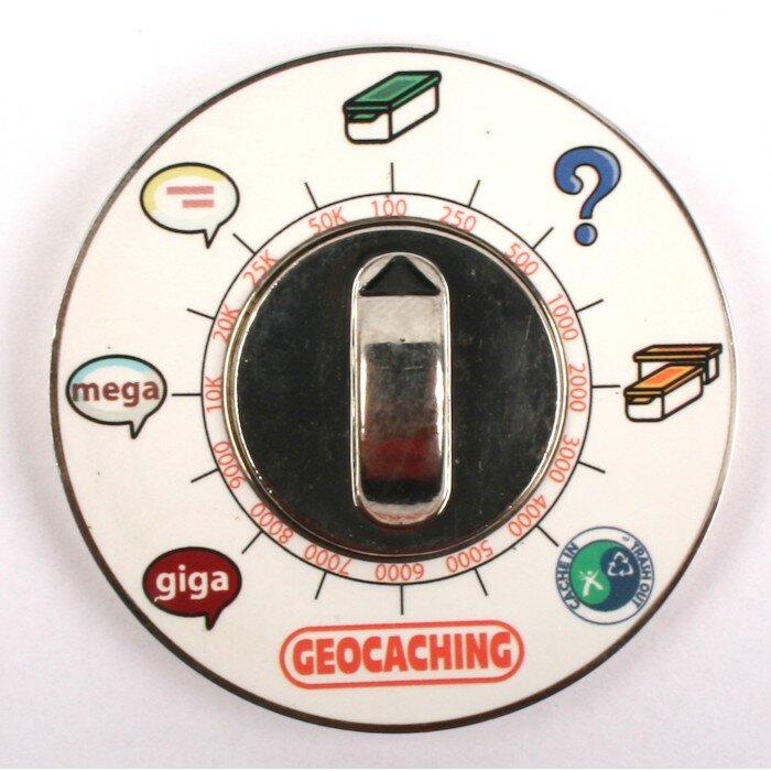 Cache Clock Geocoin - PN Blauw - RE