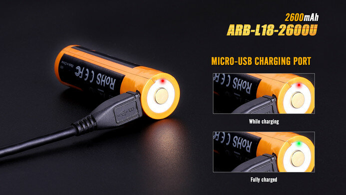 Fenix 18650 accu - 2600mAh USB