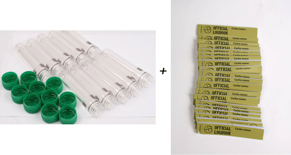 10 x Petling inkl dop (groen) en 20 x Logboek voor PETling 17x90mm