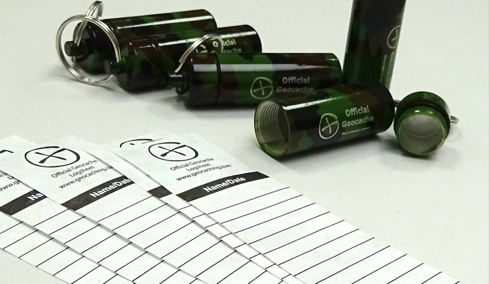 Set 5 x Micro container small, camo + logsheets