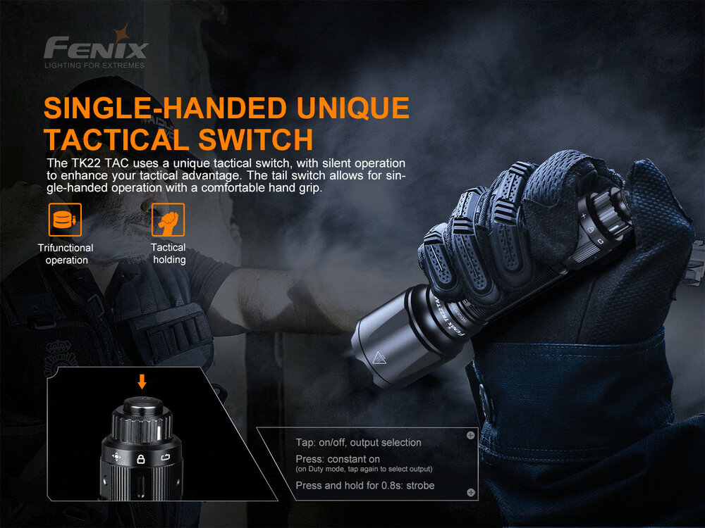 Fenix TK22TAC - 2800 Lumen - 540m - inclusief accu