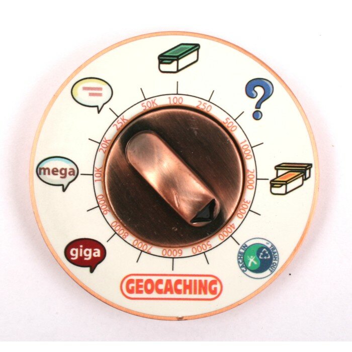 Cache Clock Geocoin - AC geel - XLE
