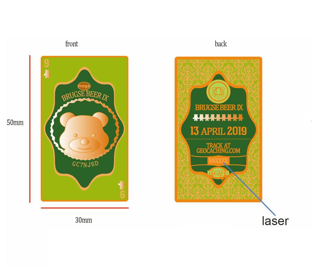 Brugse Beer 9 Geocoin + Tag - Antiek Koper
