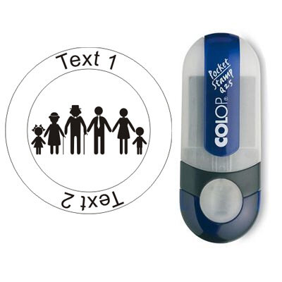 Caching Family - Stempel met tekst, &Oslash; 25mm (Nr. 51)