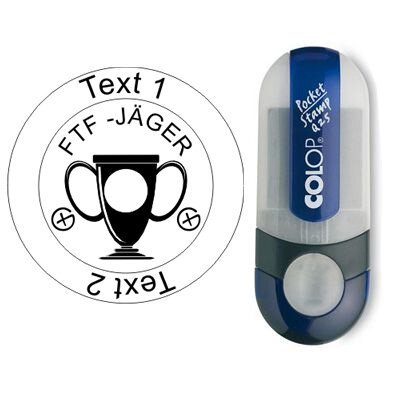FTF Jager - Stempel met tekst, rond &Oslash; 25mm (Nr. 46)