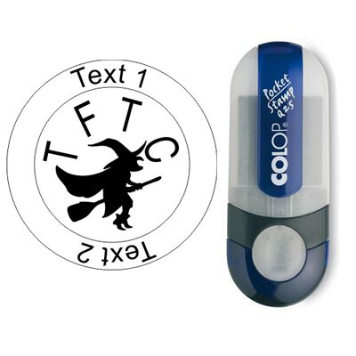 Heks - stempel met tekst, rond &Oslash; 25mm (Nr. 16)