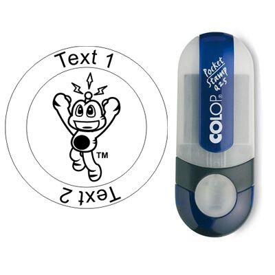 Signal - stempel met  tekst, rond &Oslash; 25mm (Nr. 06)
