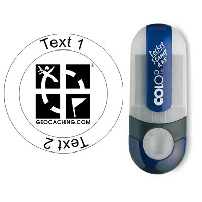 Groundspeak Logo - Stempel met tekst, &Oslash; 25mm (Nr. 01)