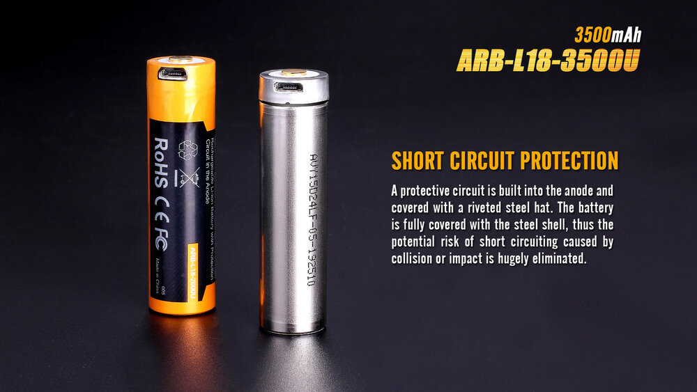 Fenix 18650 accu - 3500mAh USB