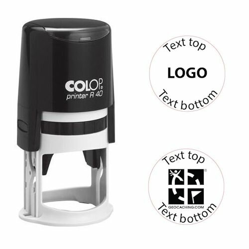 Log stempel - Printer - 40 mm rond - Eigen tekst/logo