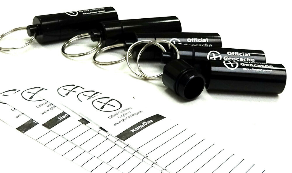Set 5 x Micro container small, zwart + logsheets