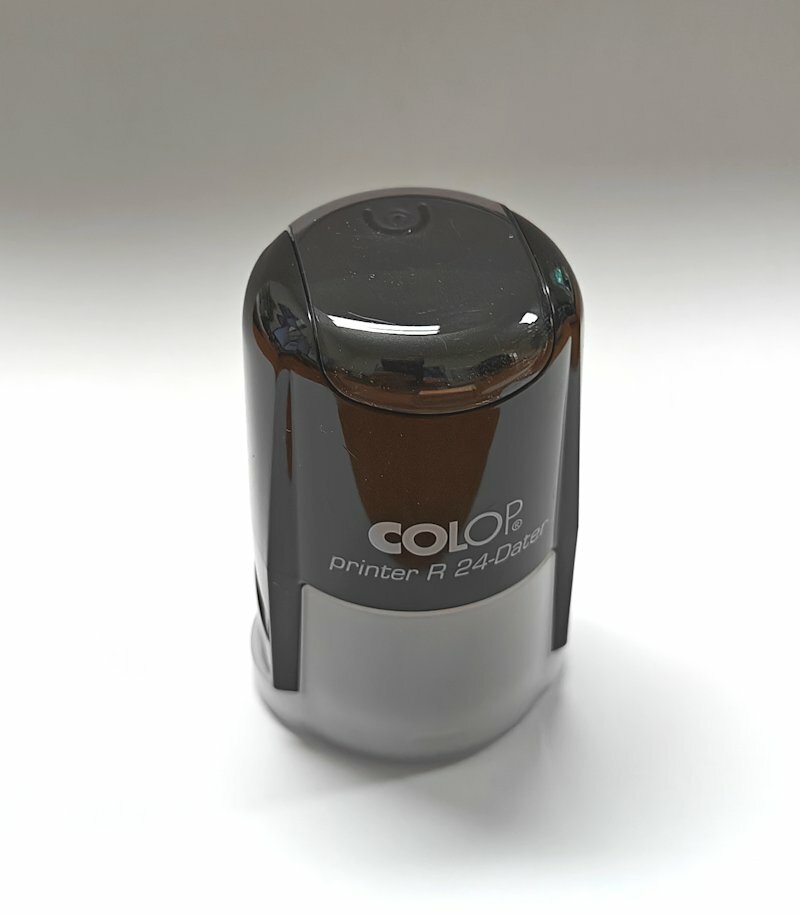 Log stempel Datum - 24 mm rond - Eigen tekst/logo