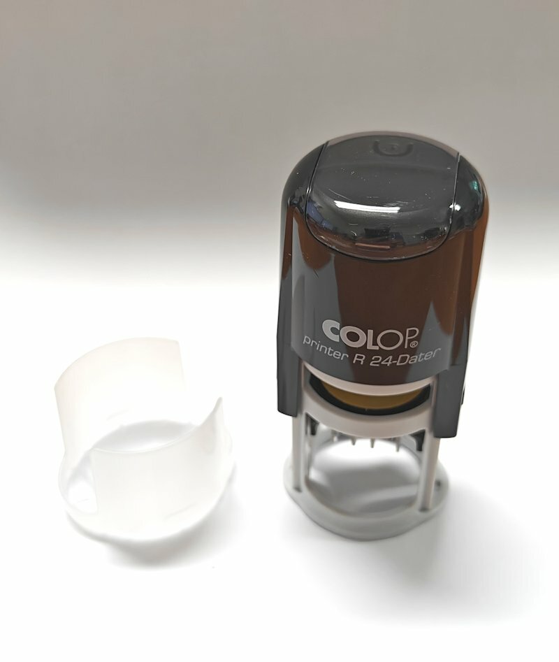 Log stempel Datum - 24 mm rond - Eigen tekst/logo