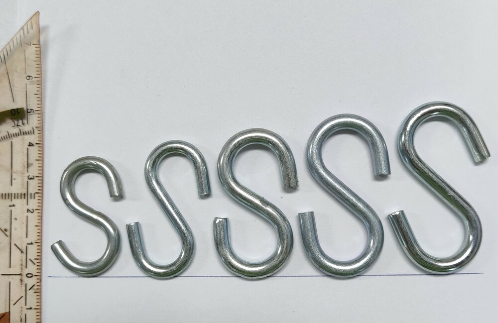 S-haken, 40mm, 5pcs