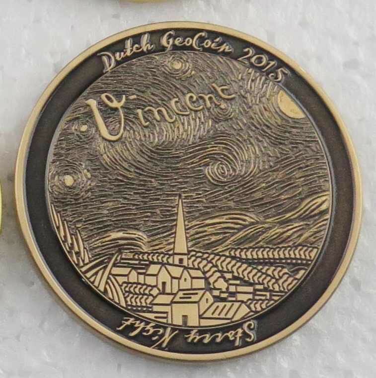 Dutch Geocoin 2015 - Antiek goud - RE - Vincent van Gogh