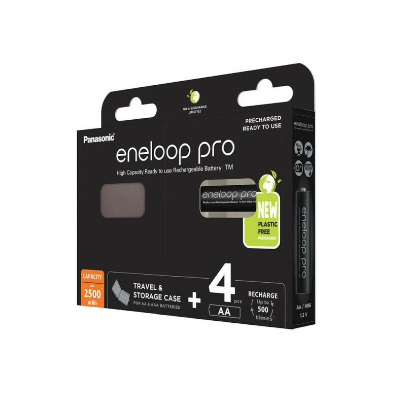 Eneloop Pro AA 2500mAh 4 stuks in batterij houder