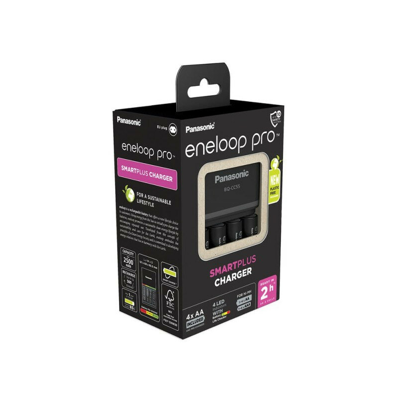 Eneloop BQ-CC55E lader met 4 x AA Pro 2500 mAh
