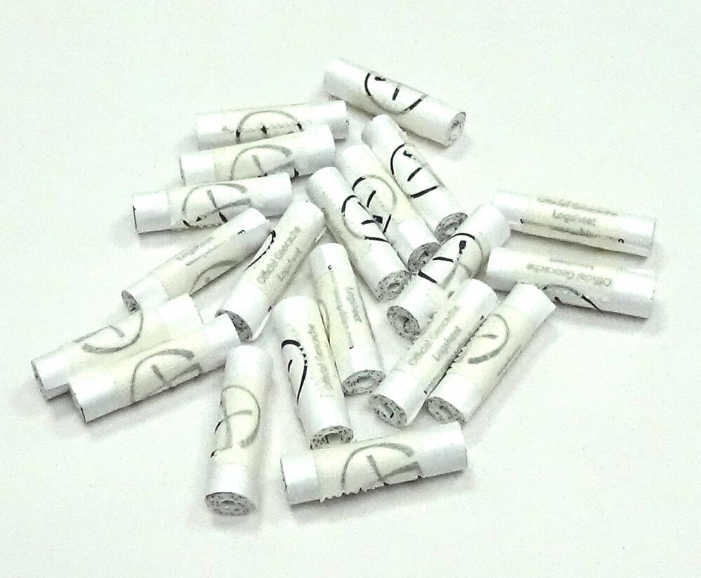 20 x Geocaching logrolls watervast papier 3x28cm