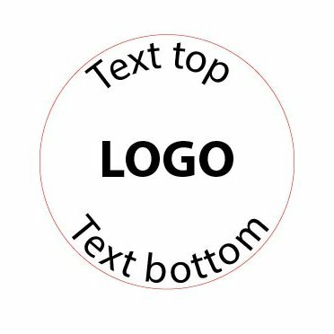 Log stempel - Mouse - 30 mm Rond - Eigen tekst/logo