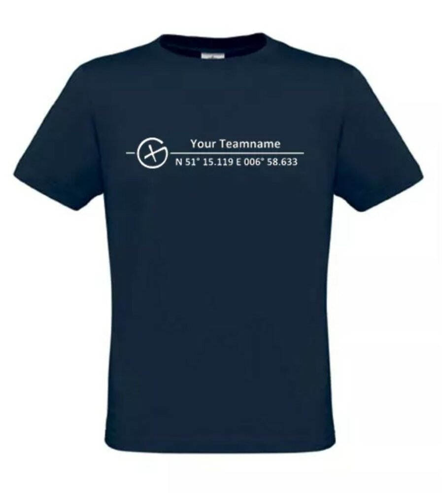 logo+koordinaten T-shirt navy