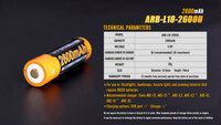 Fenix 18650 accu - 2600mAh USB