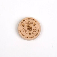Wooden coin - 20 years Geocaching