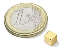5 stuks 5 mm Kubus Neodym Magneten - verguld