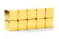 5 stuks 5 mm Kubus Neodym Magneten - gold