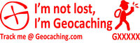 I&#039;m not lost, I&#039;m Geocaching trackable sticker