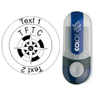 TFTC Kompas - Stempel met Text , &Oslash; 25mm (Nr. 14)