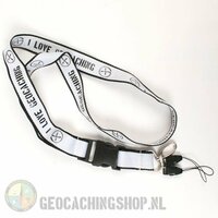 Keycord I Love Geocaching - Wit