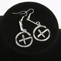 Geocaching - Oorbellen - hangend trackable - zilver