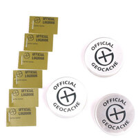 set van 3 Magnetische Geocaching Container rond - S + 6 extra logboekjes
