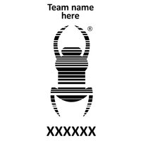 Travel bug stempel - Pocket 14 x 38 - eigen teamnaam