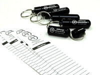 Set 5 x ronde Micro container, zwart + logsheets