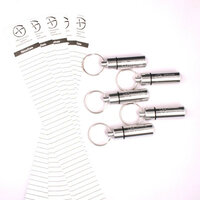 Set 5 x ronde Micro container, zilver + logsheets