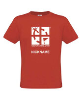 Groundspeak Logo, T-Shirt met teamnaam (rood)