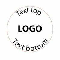 Log stempel - Mouse - 30 mm Rond - Eigen tekst/logo