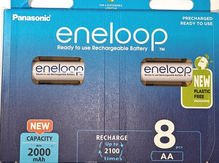 Set van 8 stuks Eneloop (2000 mAh) AA batterijen