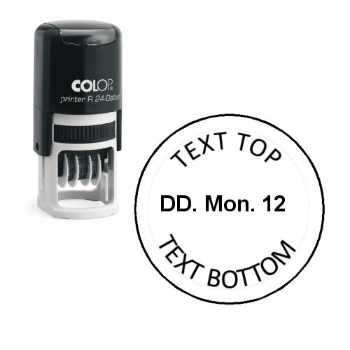 Log stempel Datum - 30 mm rond - Eigen tekst/logo
