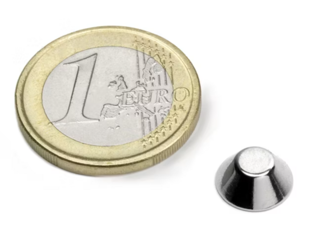 5 stuks konus 10/5 mm Rond x 4 mm Neodym Magneten