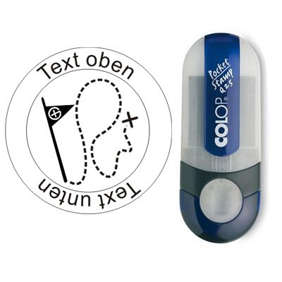 Walk this Way - stempel met tekst, rund &Oslash; 25mm (Nr. 59)