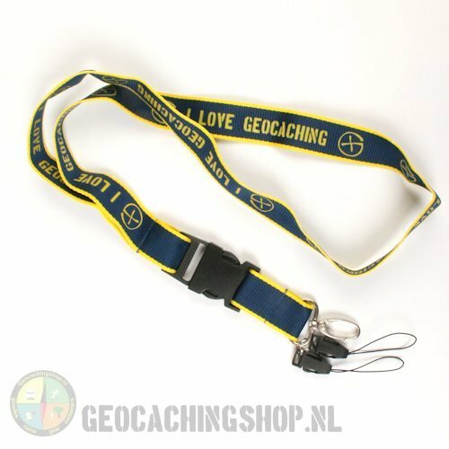 Keycord I Love Geocaching - Donkerblauw