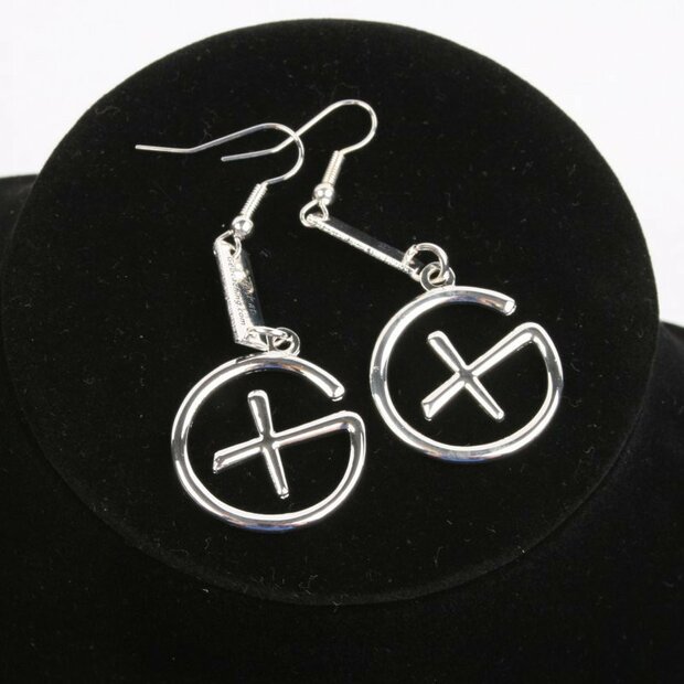 Geocaching - Oorbellen - hangend trackable - zilver