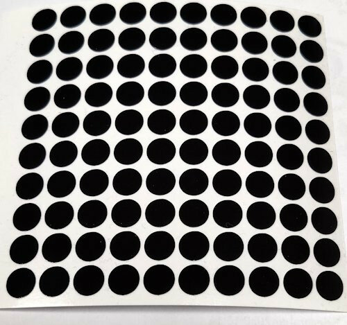 Reflector folie - 100 x rondje - zwart