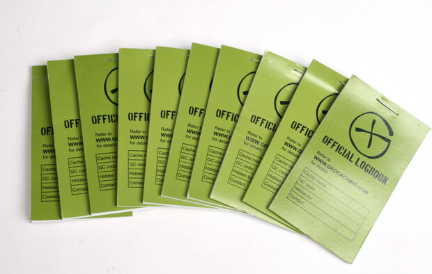 10 x Logboek Groen Geocaching, 80x50mm, 50 pag.