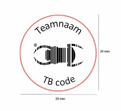 Log stempel TB - Printer - 24 mm rond met teamnaam