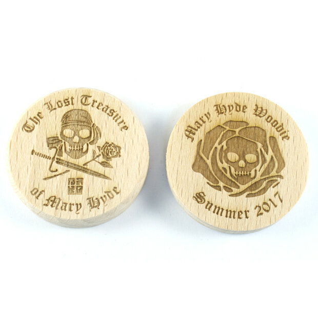 Wooden coin - The Lost Treasure of Mary Hyde
