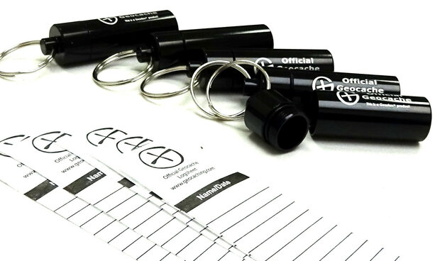 Set 5 x Micro container small, zwart + logsheets